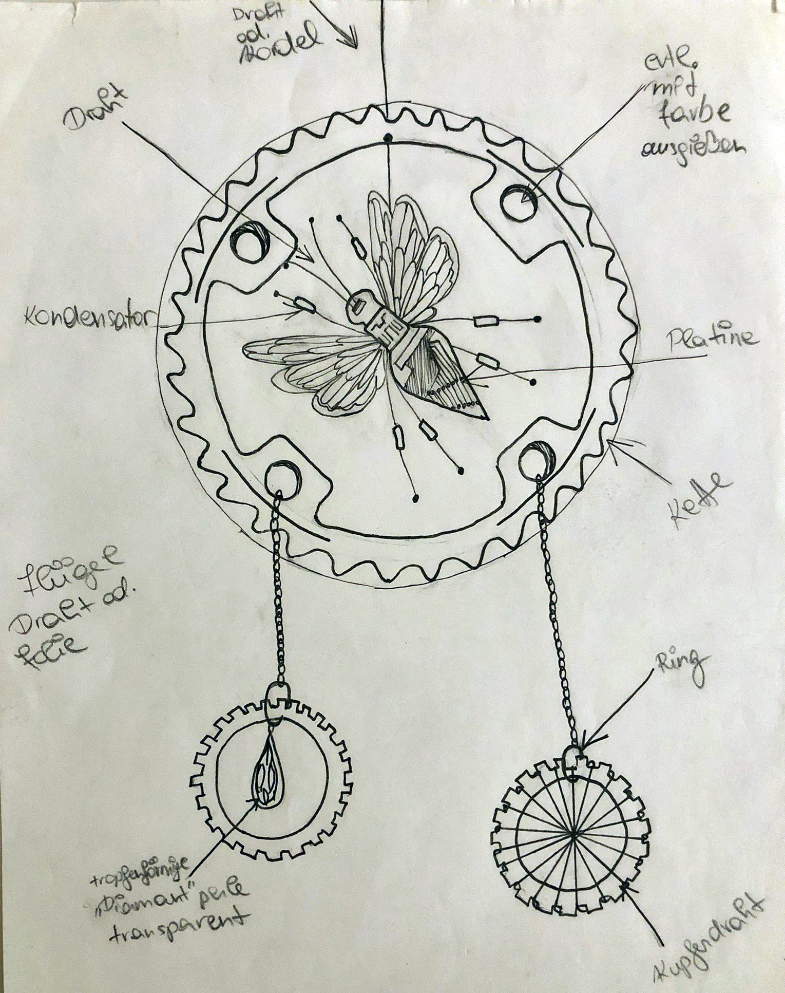 mobile - Platinen-Insekt Skizze