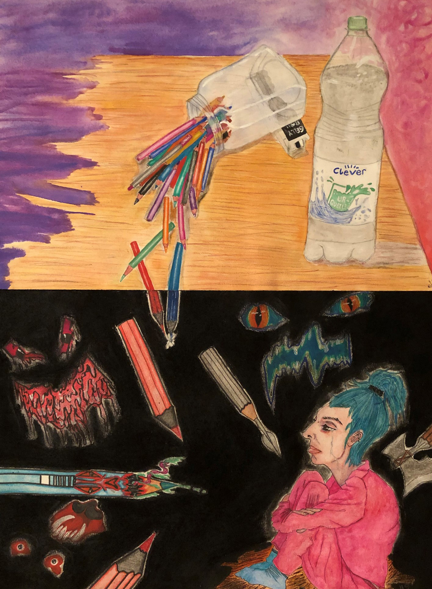 crazy mishka - kunstwerke - Angst vor Buntstiften