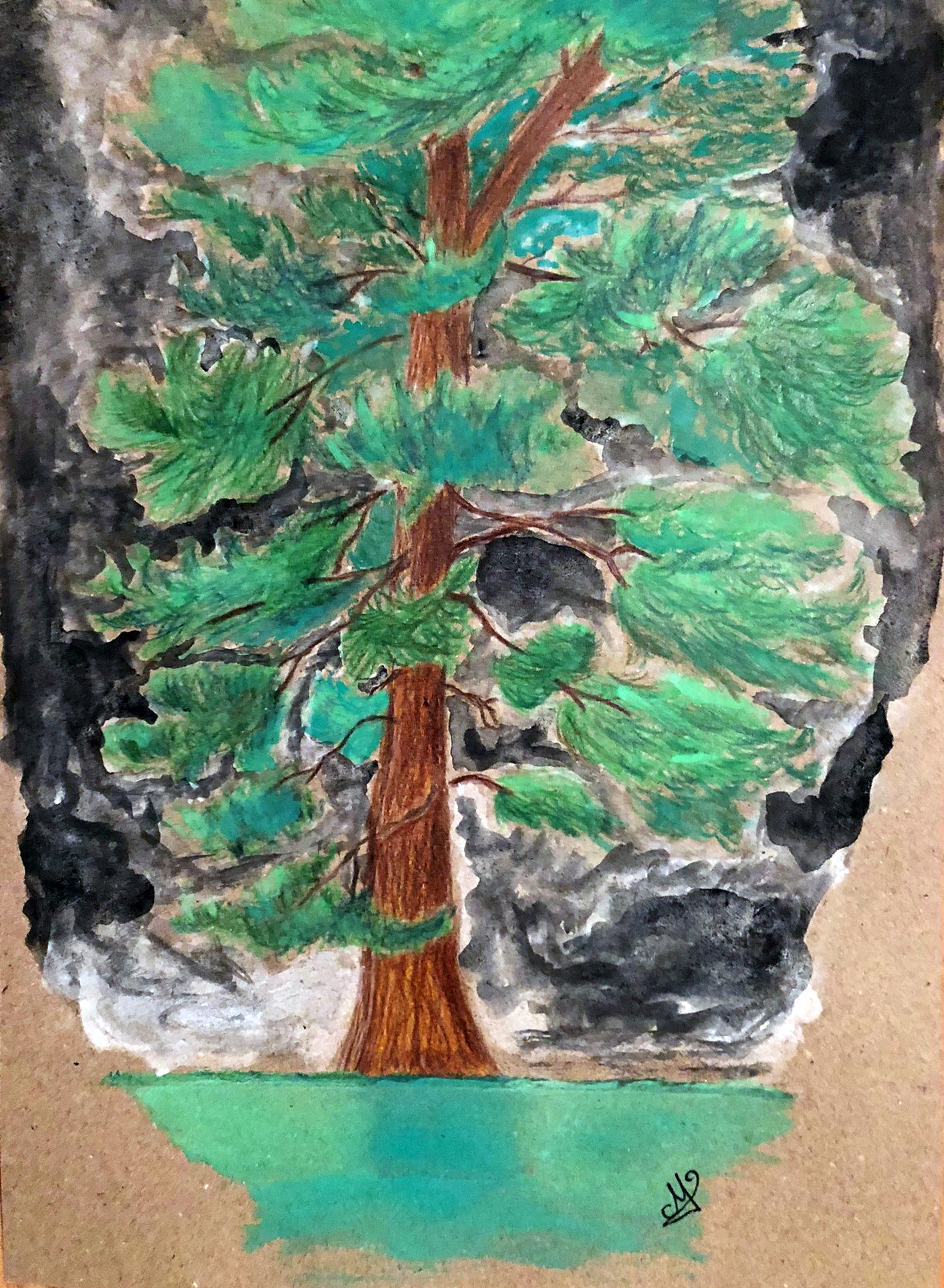 crazy mishka - kunstwerke - Pinie und Blitz