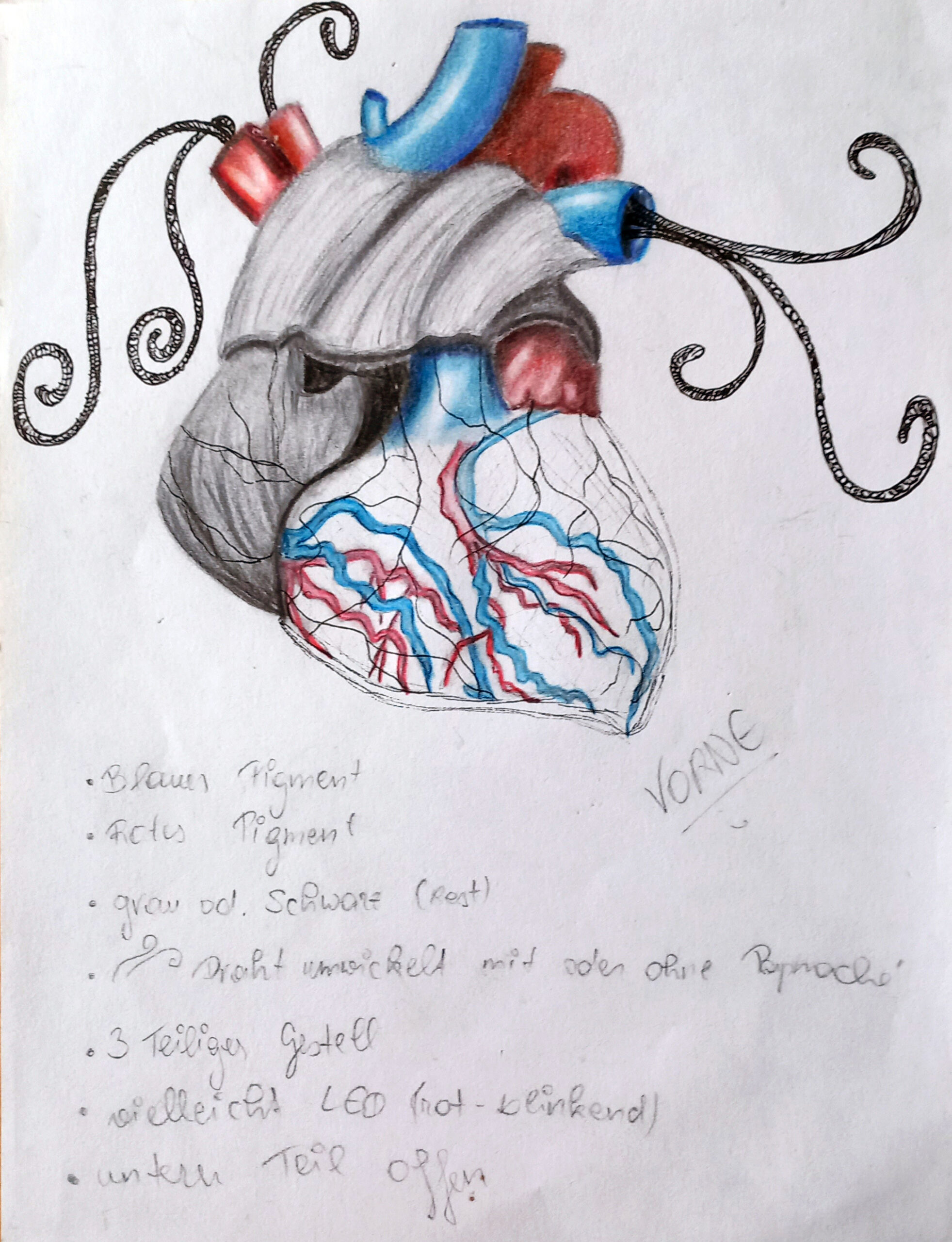 crazy mishka - kunstwerke - Herz Skizze