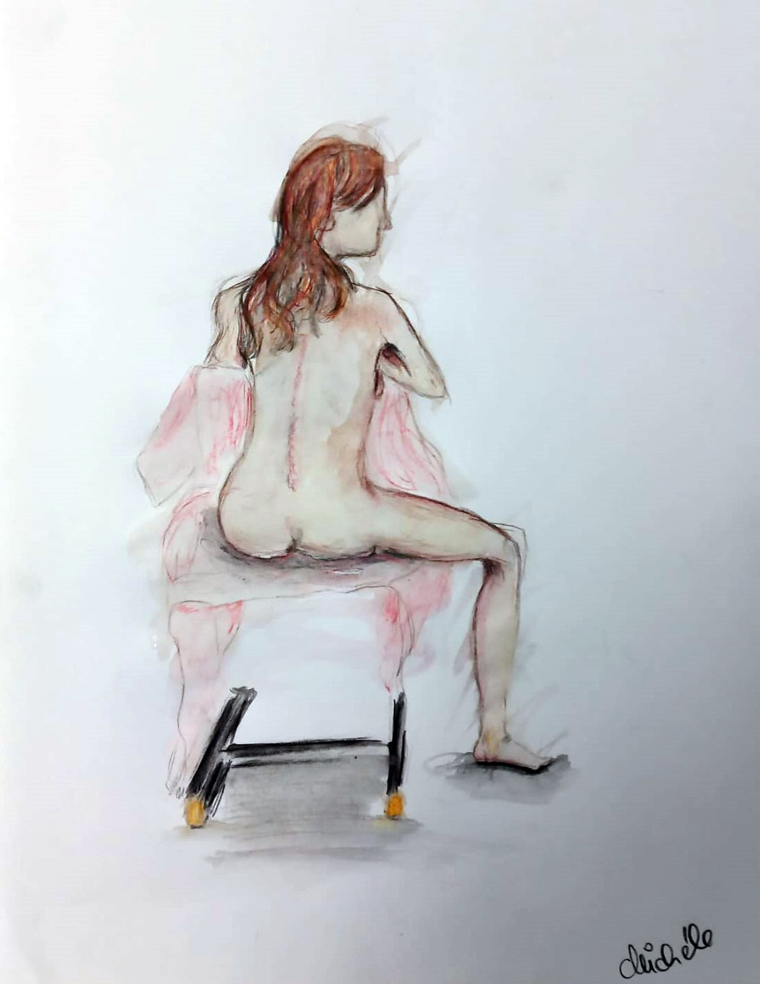 crazy mishka - kunstwerke - Aktübung Woman on a Chair