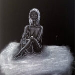 Aktübung mit weißer Kreide